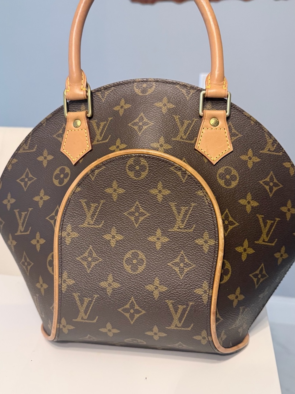 Louis Vuitton Monogram Brown with Tan Trim Dome Satchel